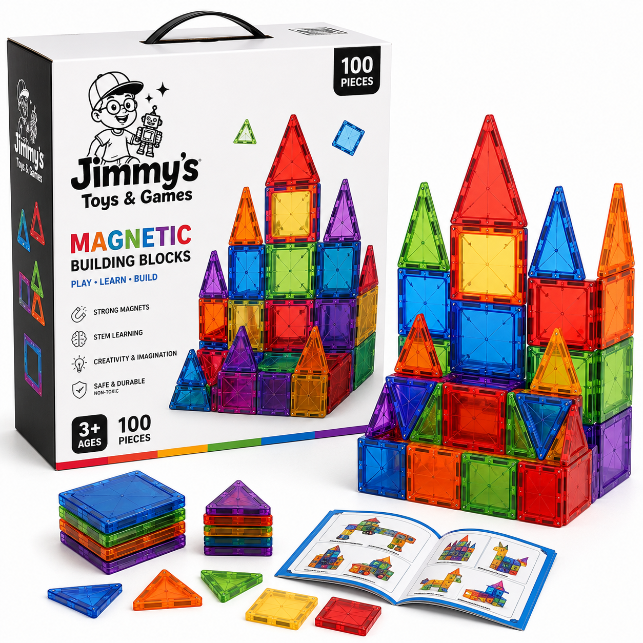 Jimmy's Magnetic Building Blocks – 100 Pieces