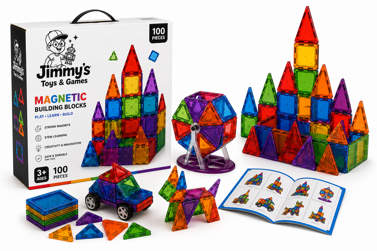 Jimmy's Magnetic Building Blocks – 100 Pieces
